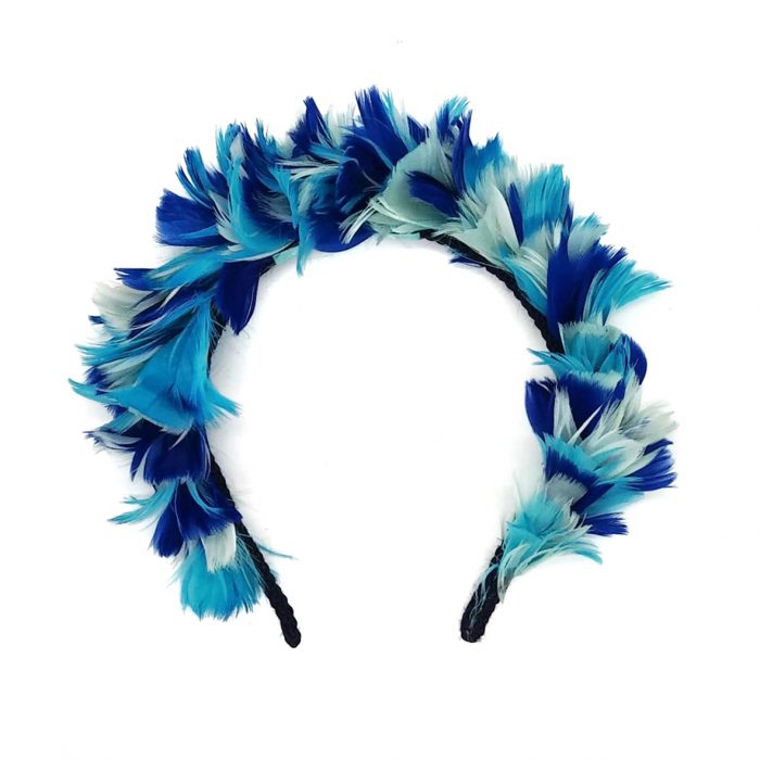 Diadema de flores y plumas Morado y Verde Lito & Lola