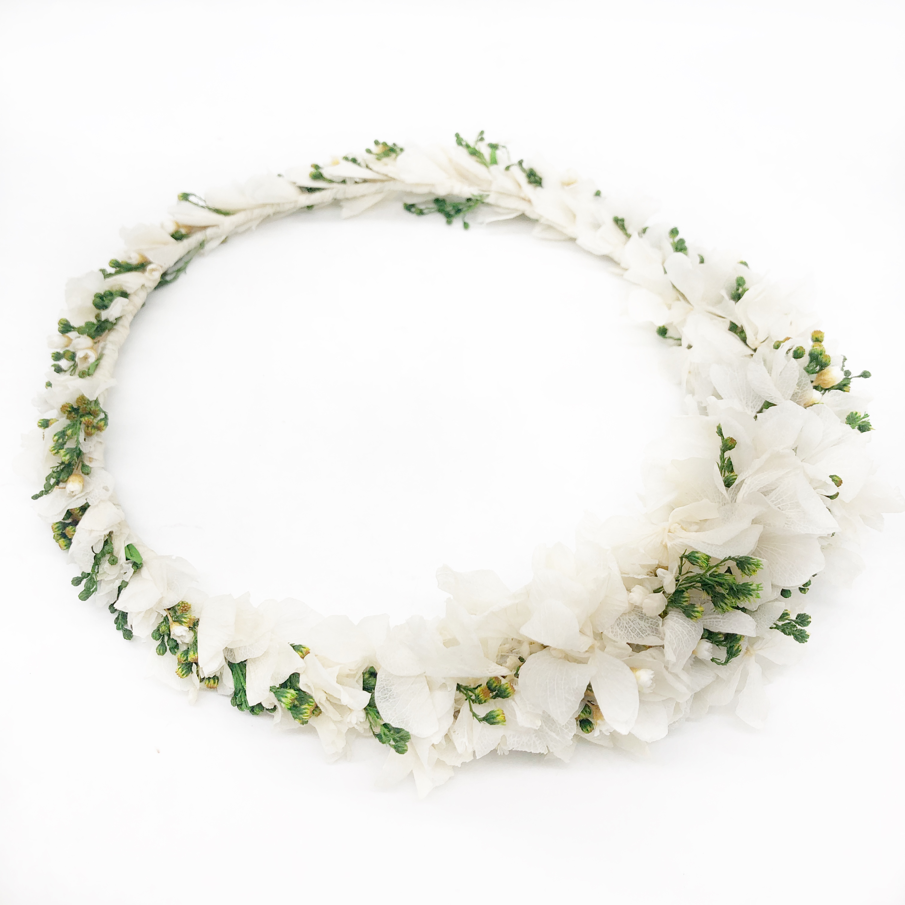Corona de Flores Reversible Blanco y Verde