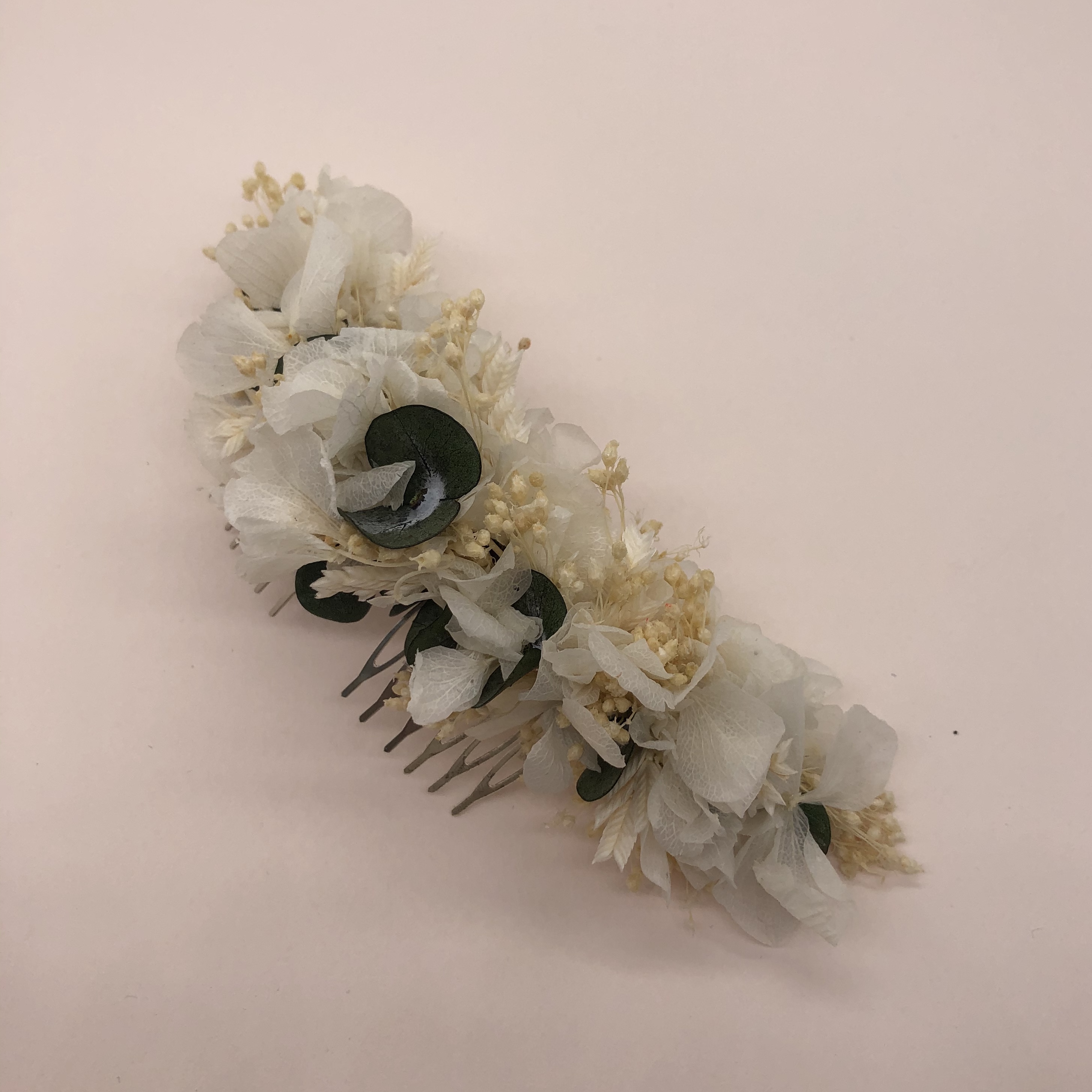 Peineta Doble de Flores Blancas y Paniculata
